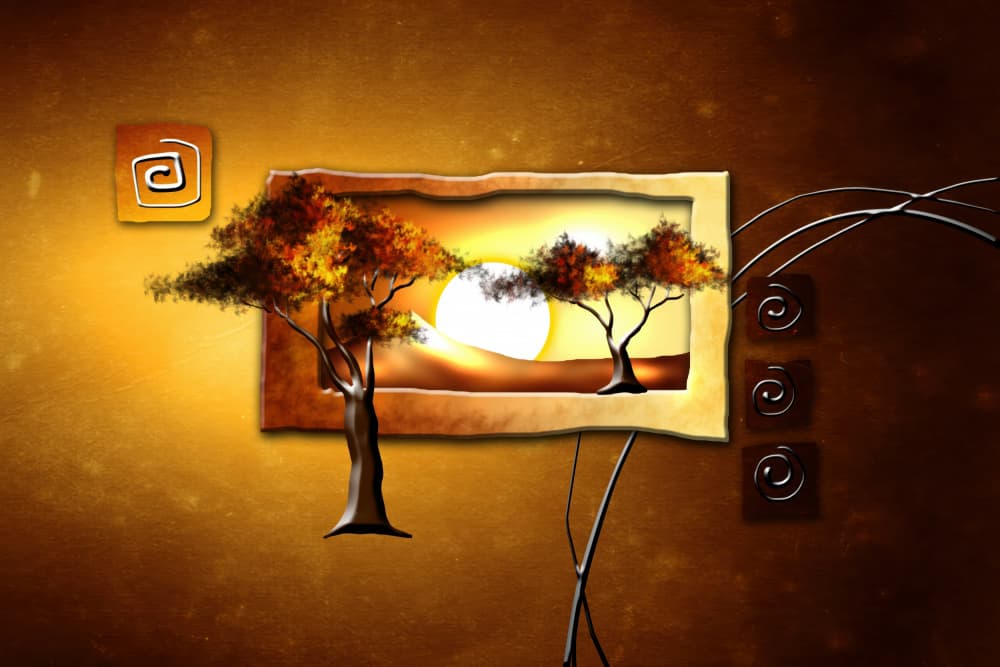 Golden Sunset Trees by Rafal Kulik — canvas wall art