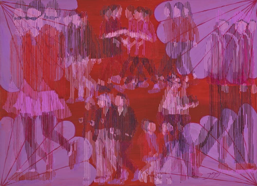 Vibrant Abstract Gathering by Jukyong Park — canvas wall art