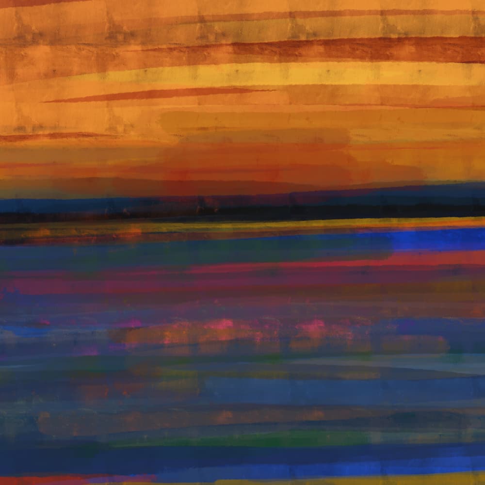 Vibrant Abstract Horizon by Cesare Bellassai Art — canvas wall art