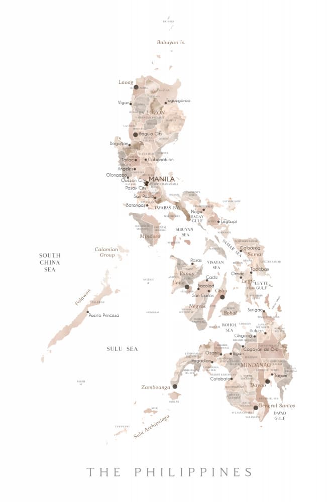 Vintage Philippines Map by Rosana Laiz Blursbyai — canvas wall art