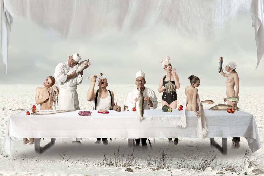 Surreal Dinner Feast by Christine von Diepenbroek — canvas wall art