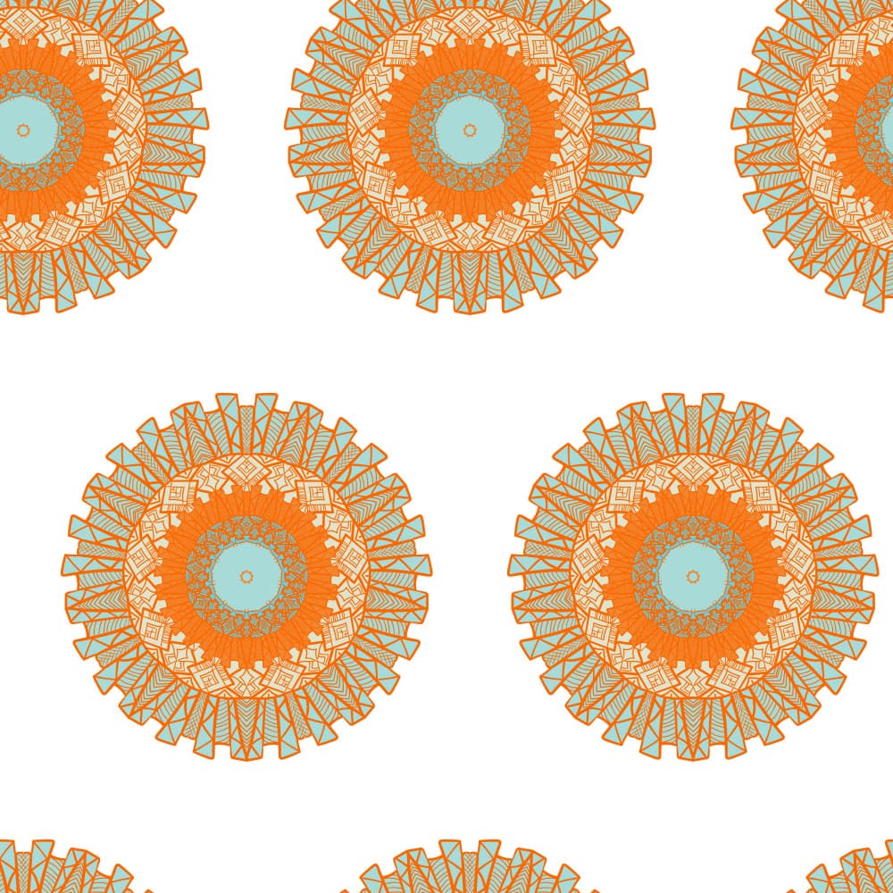 Bohemian Orange Mandalas by Marika Barsrsind — canvas wall art