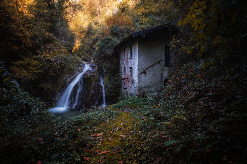 Rustic Mill Waterfall by Fiorenzo Carozzi — canvas wall art