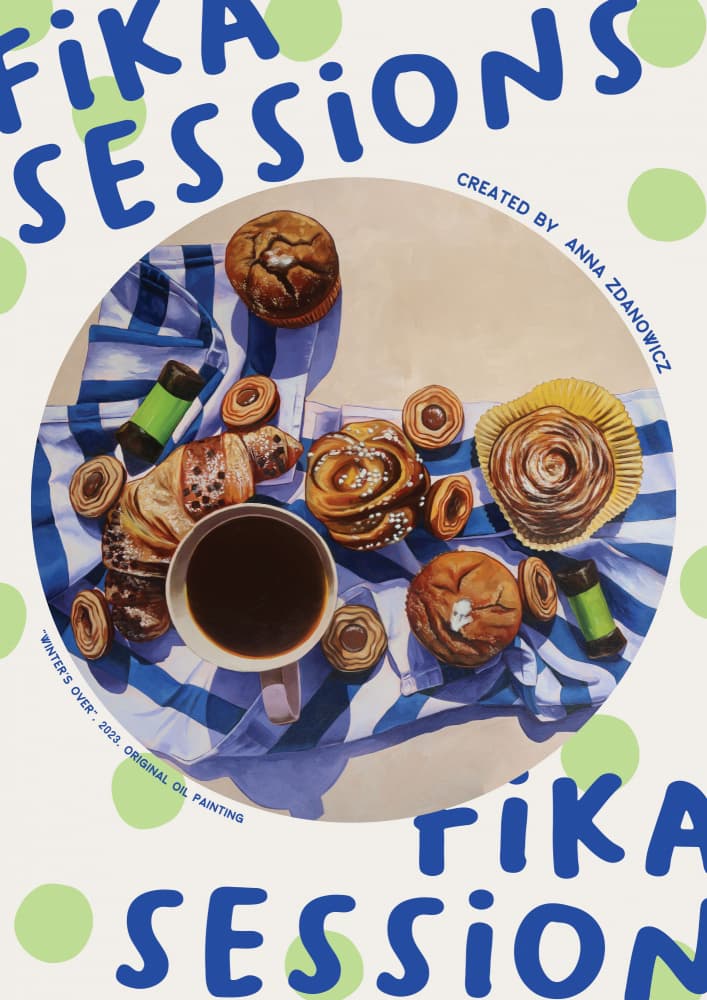 Fika Coffee Break by Anna Zdanowicz — canvas wall art