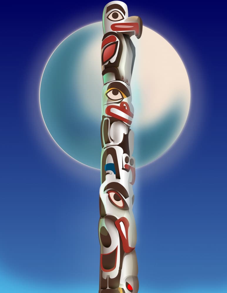 Totem Pole Moonlight by Nicholas — canvas wall art