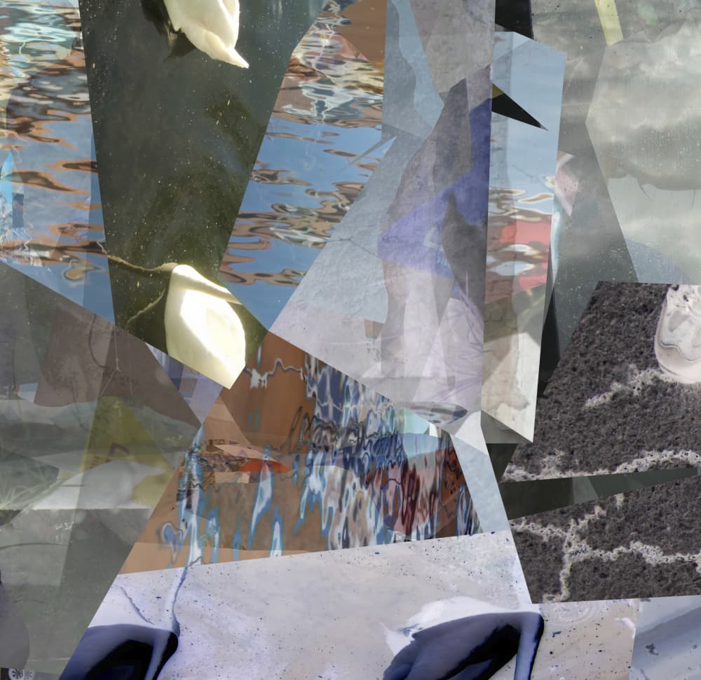 Fragmented Water Swans by Stefan Fransson — canvas wall art
