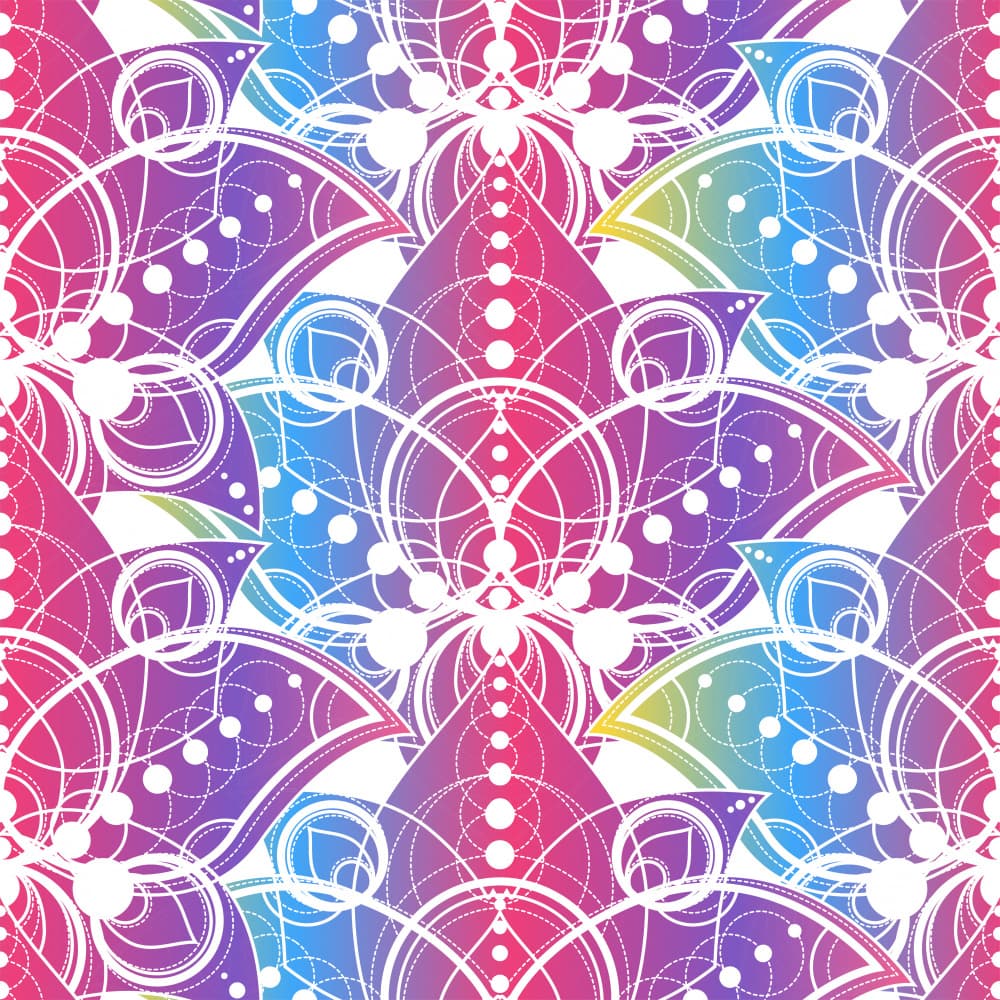 Rainbow Geometric Pattern by Marika Barsrsind — canvas wall art