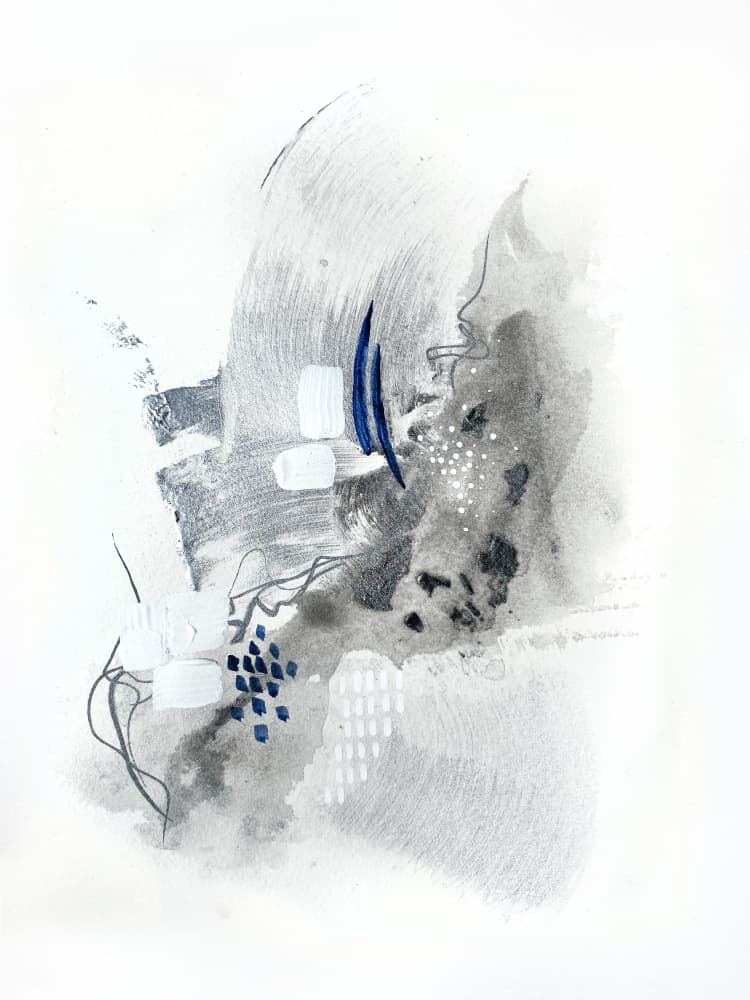 Monochrome Blue Impressions by Alyson Storms — canvas wall art