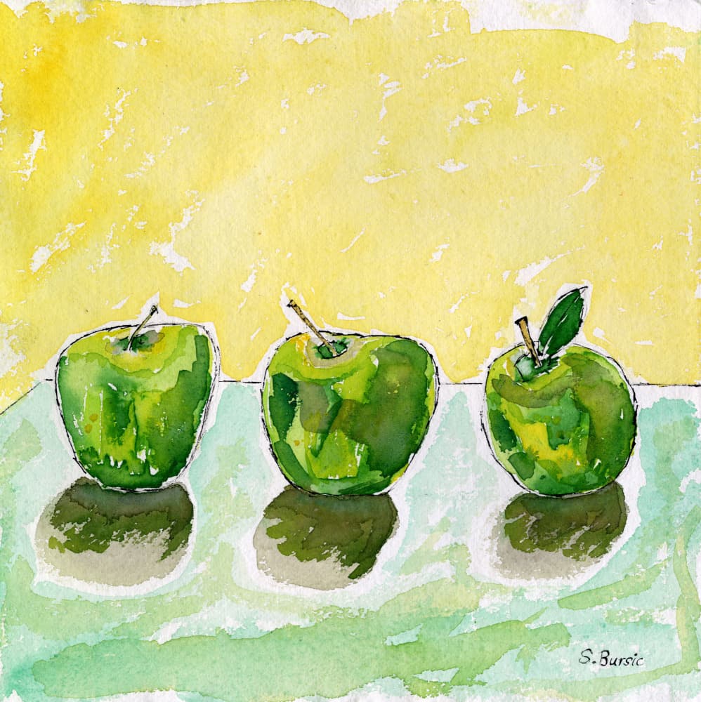 Vibrant Apple Still Life by Sharyn Bursic — canvas wall art