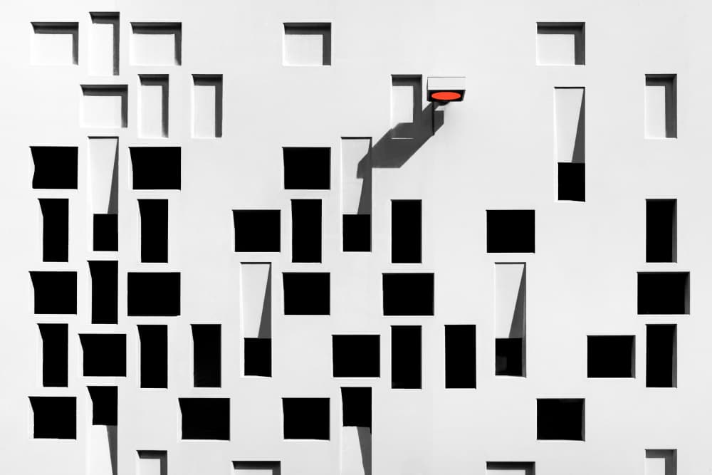 Modern Geometric Contrast by Hans-Wolfgang Hawerkamp — canvas wall art