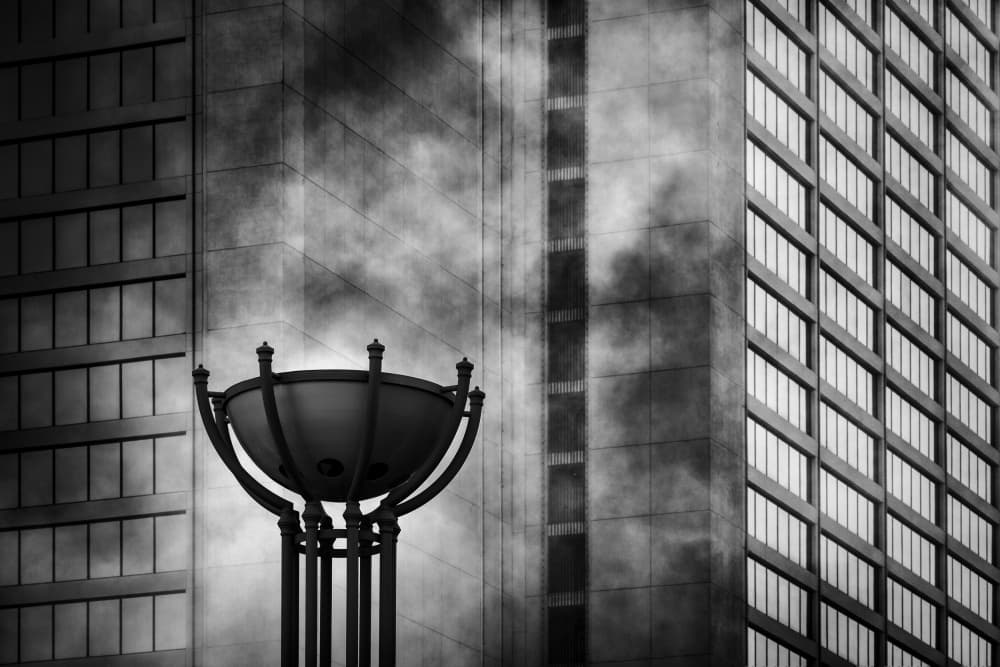 Urban Lamp Fog by Andreas Klesse — canvas wall art