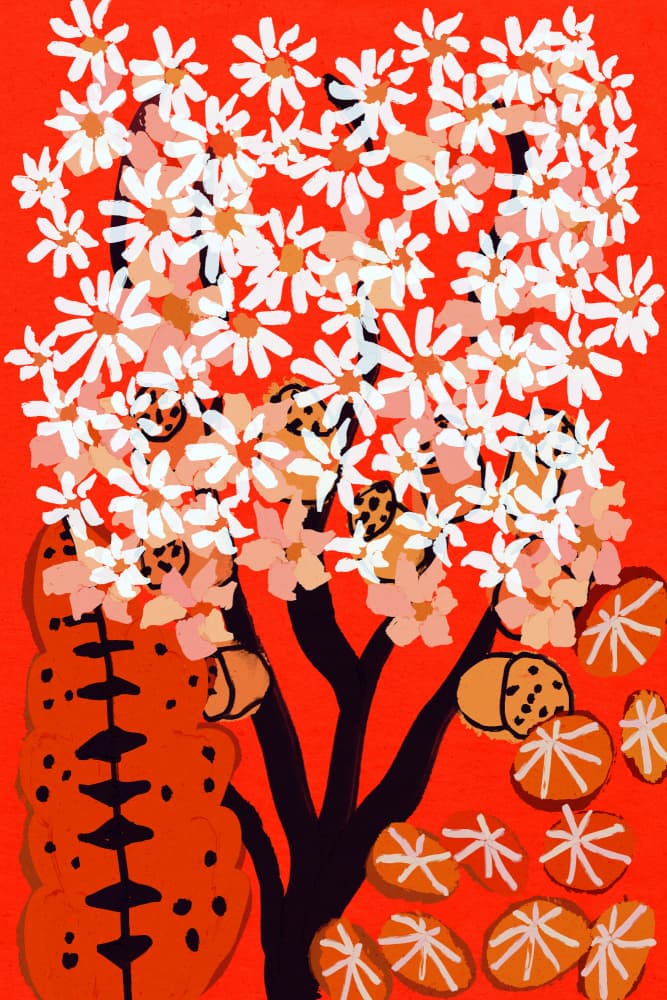 Blossoms on Fire by Treechild — canvas wall art
