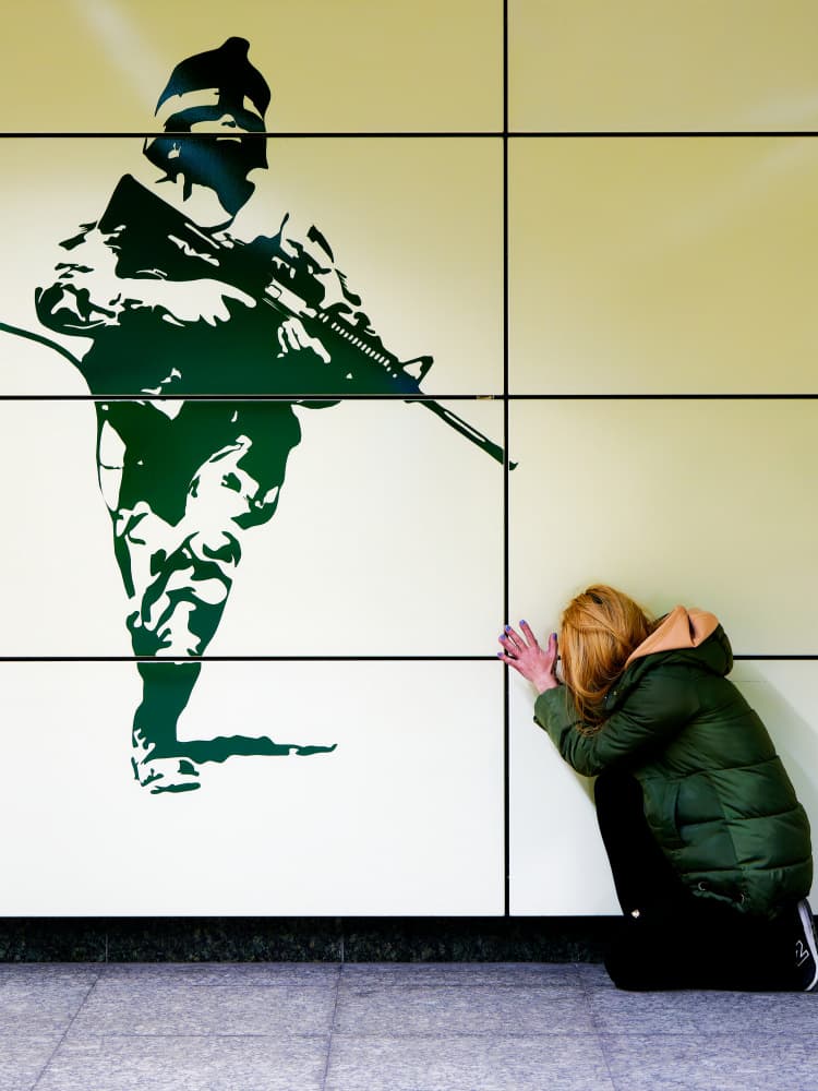 Fearful Woman Soldier Graphic by Marius Surleac — canvas wall art