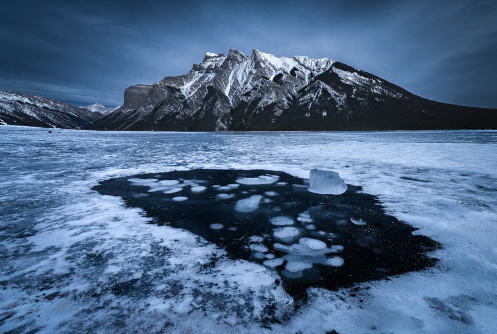 Frozen Lake Mountain Vista by Bing Li — canvas wall art