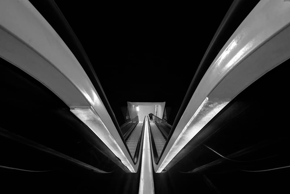 Deep Escalator Perspective by João Castro — canvas wall art