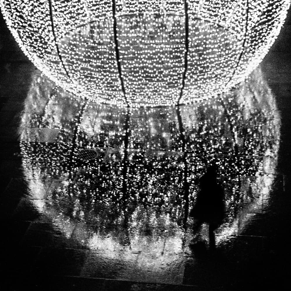 Rainy Night City Glow by Paulo Abrantes — canvas wall art