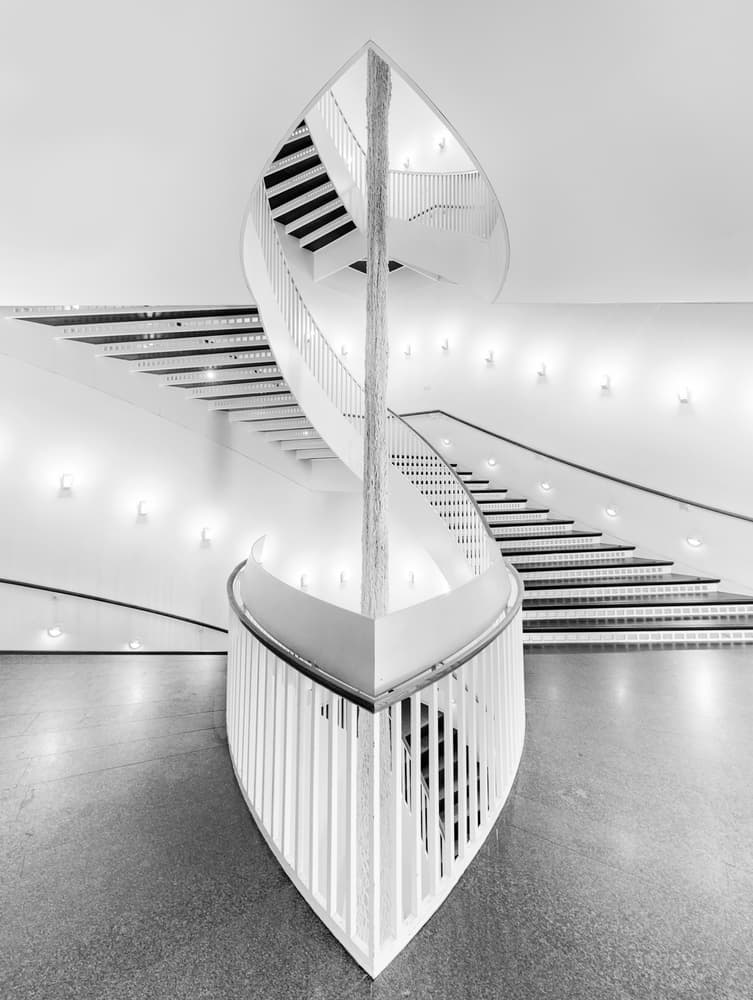White Boat Staircase by Henry Zhao — canvas wall art