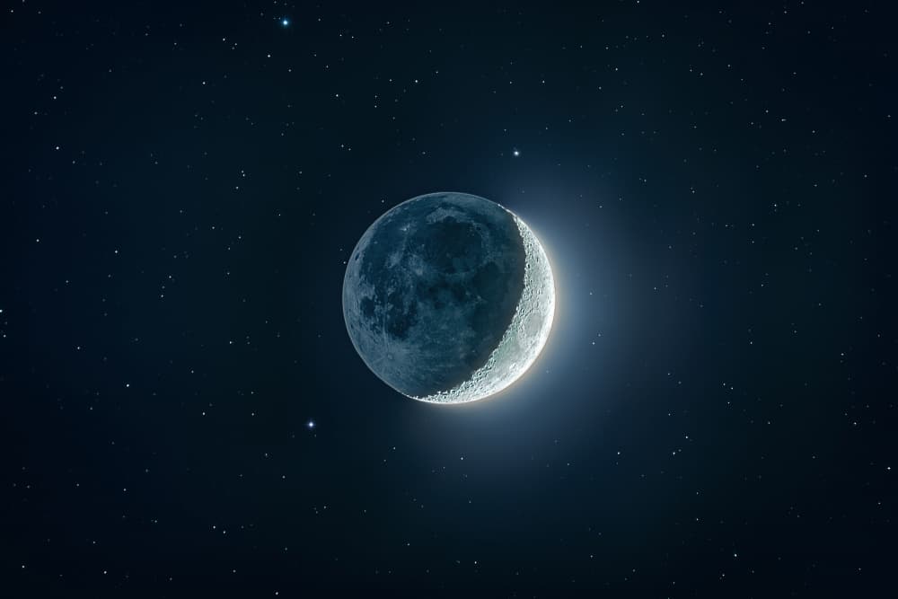 Glowing Crescent Moon by Gregor Kresal — canvas wall art