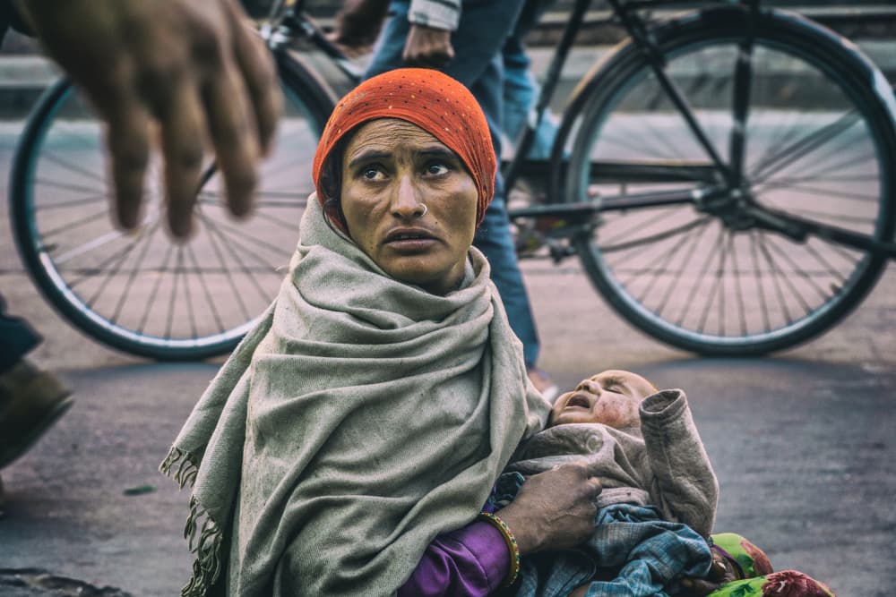 Street Mother's Gaze by Samara Ratnayake — canvas wall art
