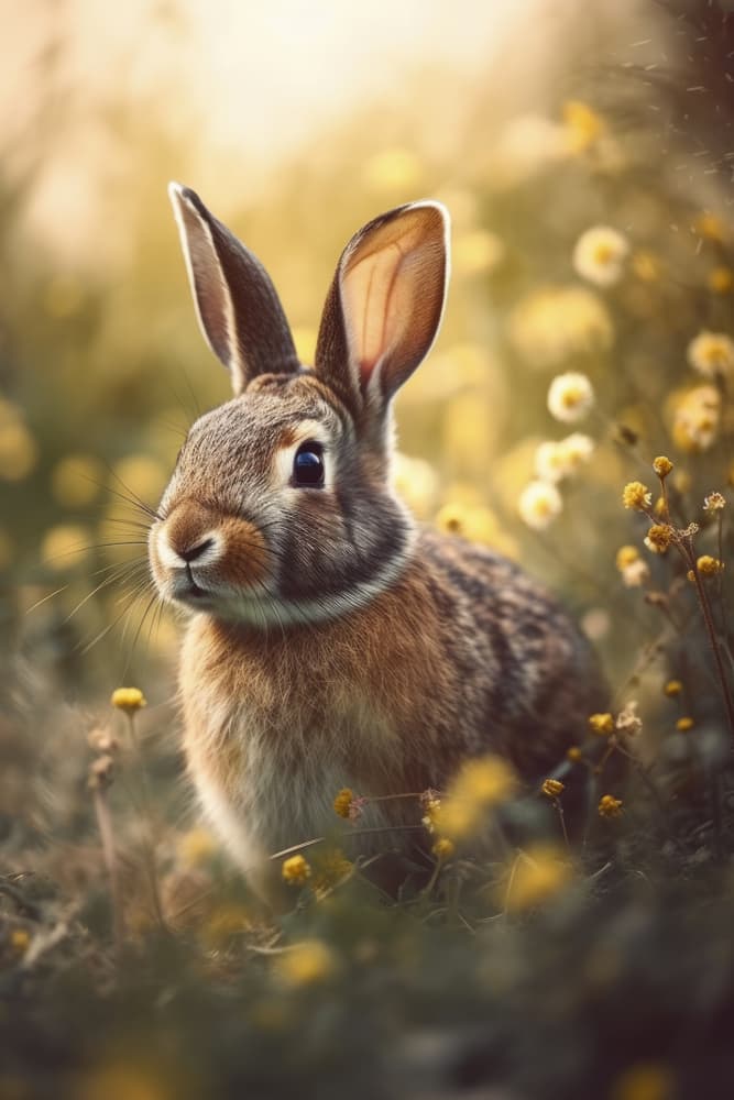 Bunny in Blooms by Treechild — canvas wall art