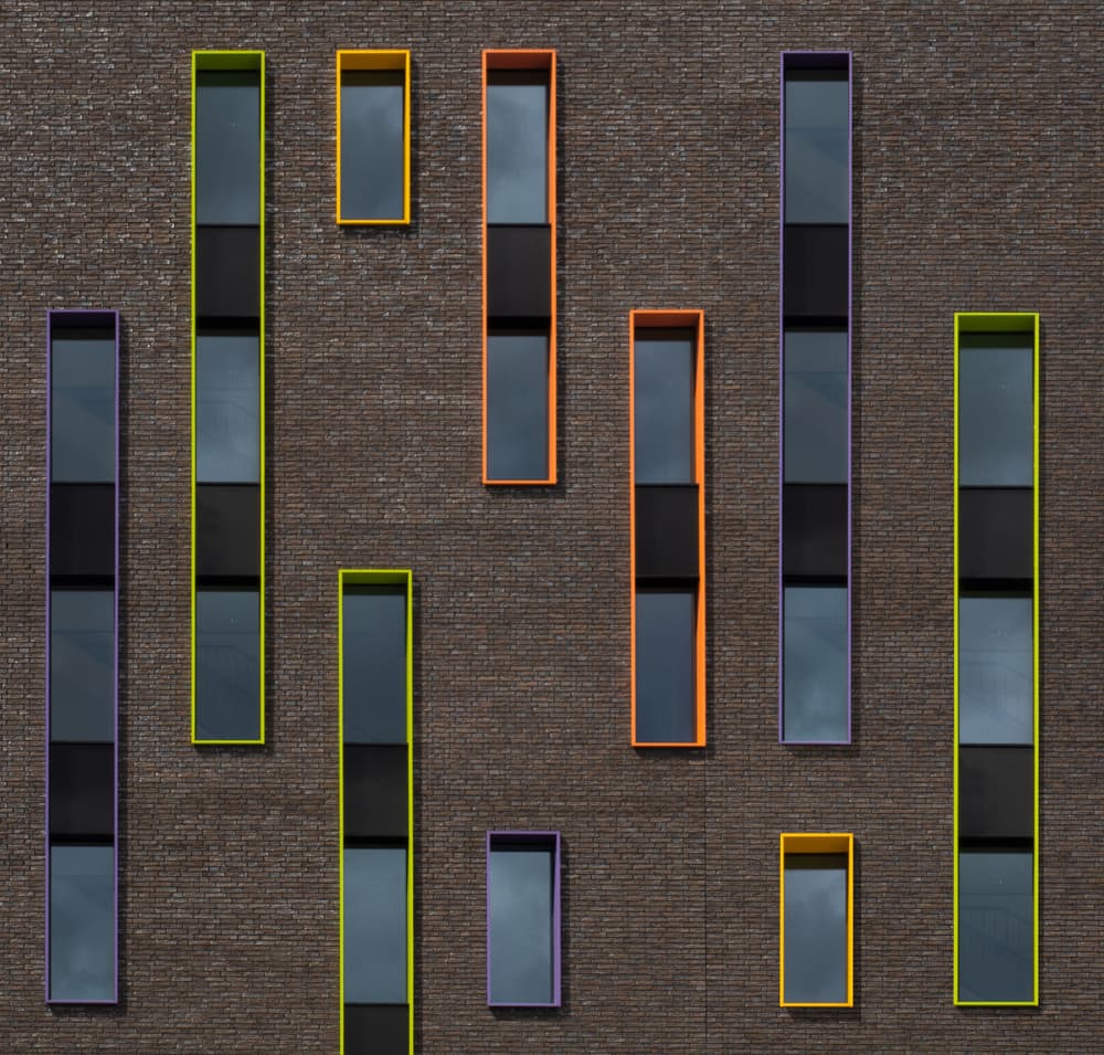 Vibrant Architectural Windows by Luc Vangindertael (laGrange) — canvas wall art