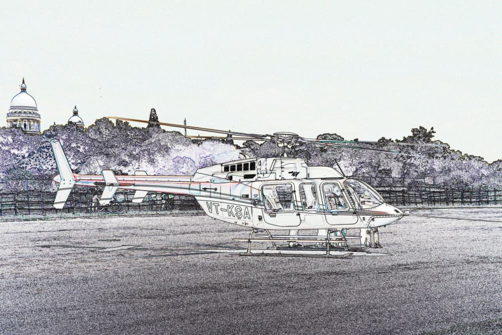Parked Helicopter Sketch by Santhosh ch — canvas wall art