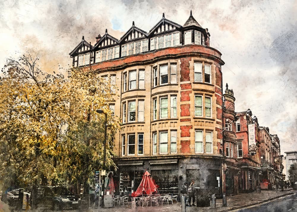Autumn City Corner by Justyna Jaszke — canvas wall art