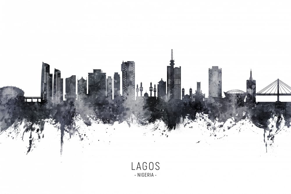 Lagos Nigeria Skyline by Michael Tompsett — canvas wall art