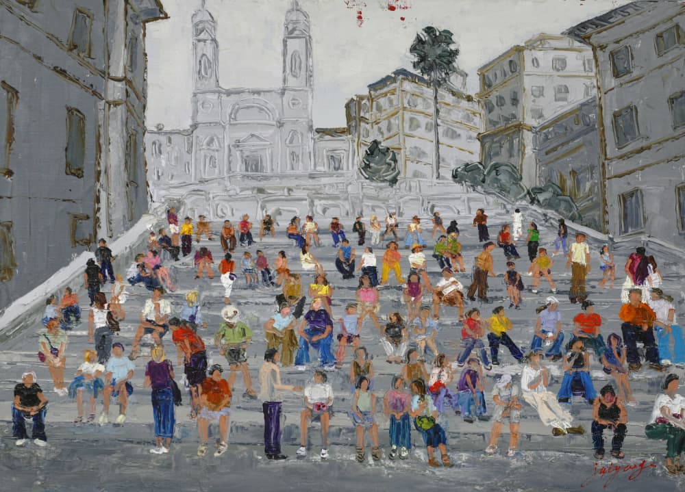 Vibrant Spanish Steps by Jukyong Park — canvas wall art