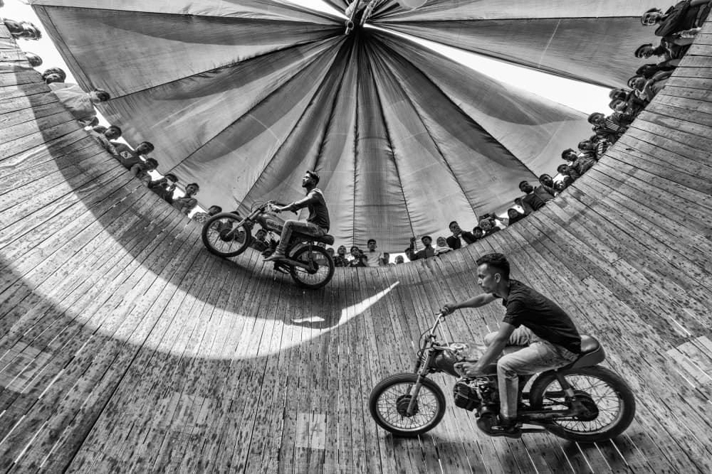 Wall of Death Daredevils by Azim Khan Ronnie — canvas wall art