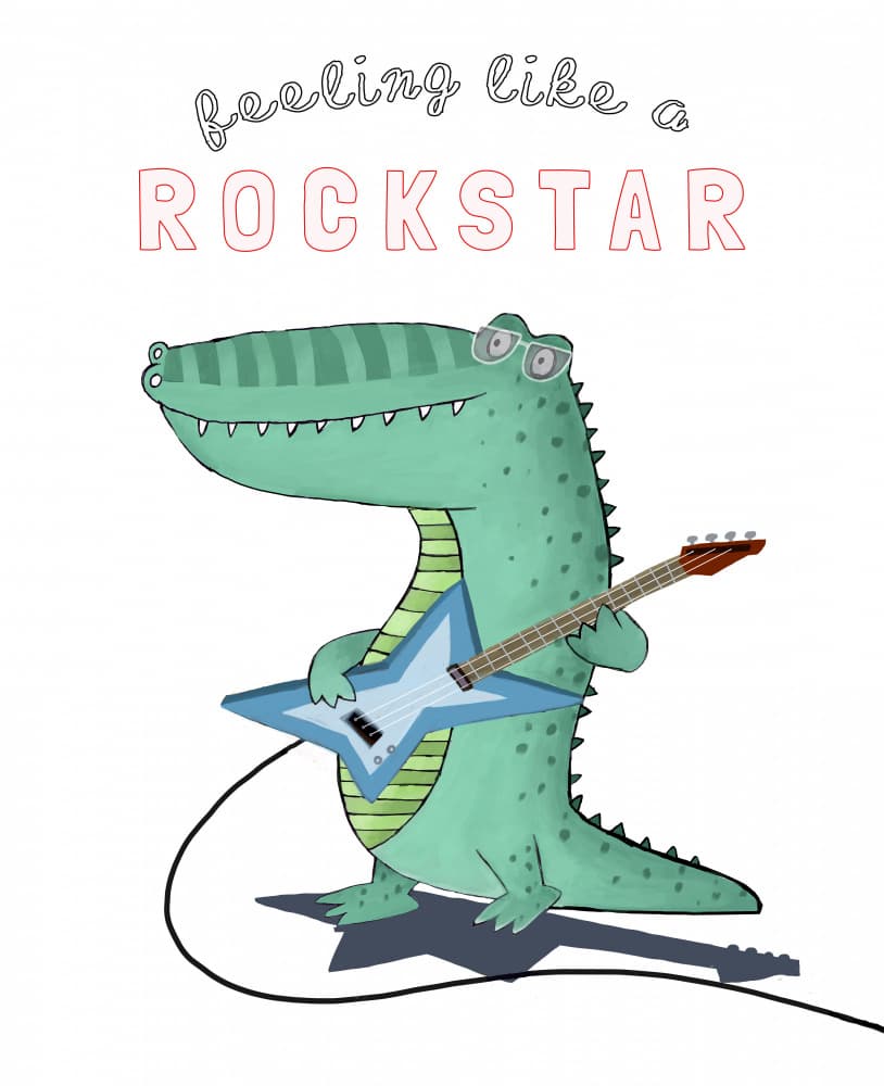 Alligator Rock Star by Carla Daly — canvas wall art