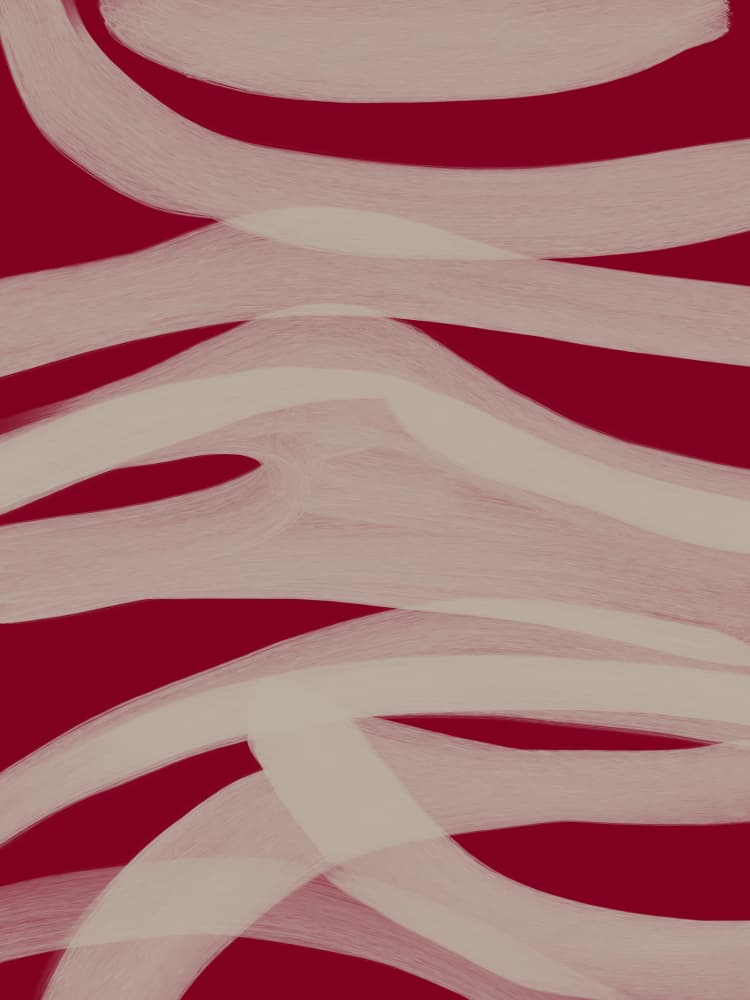 Crimson Flowing Ribbons by Studio Palette — canvas wall art