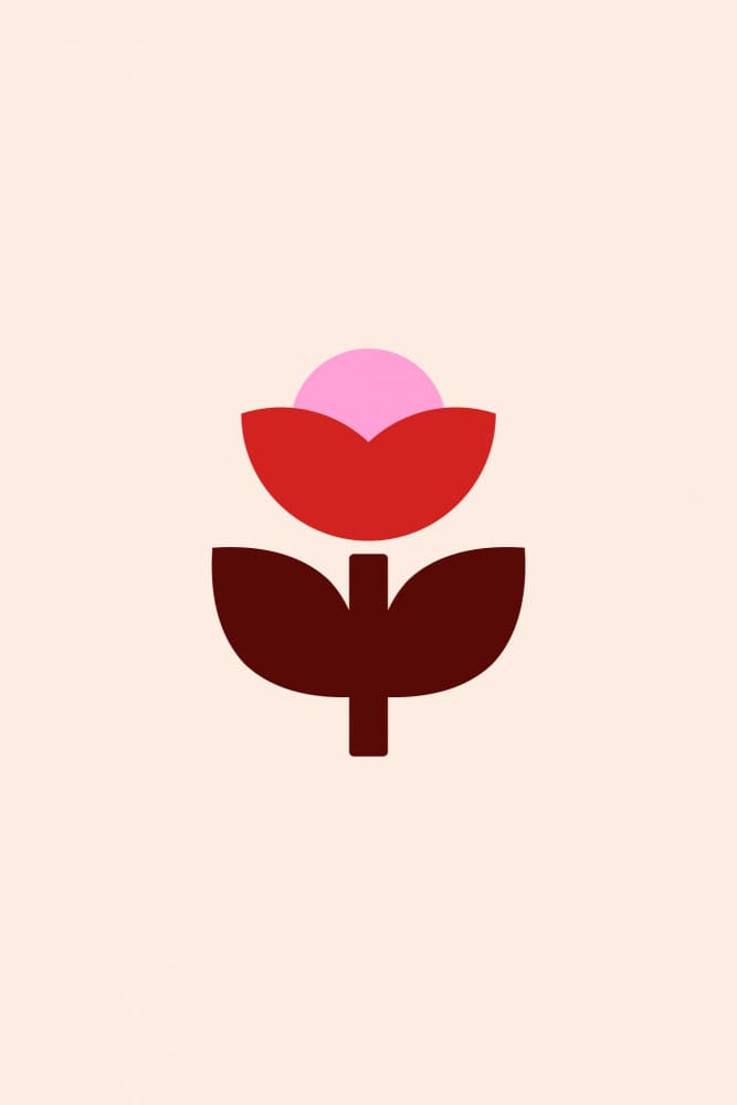 Simple Red Bloom by Karen Menzenbach — canvas wall art
