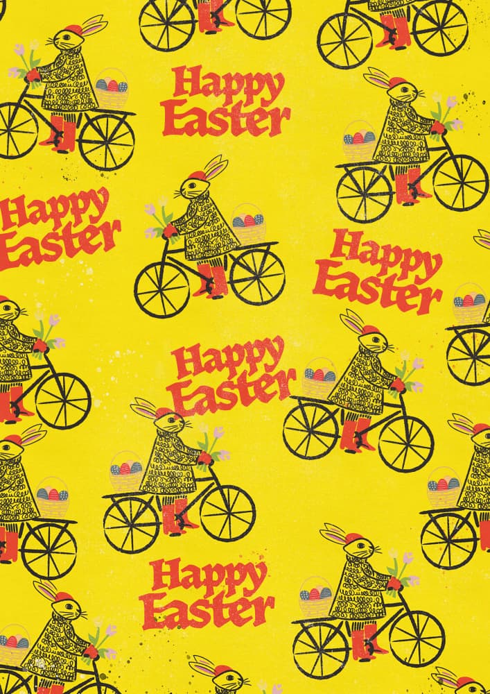 Happy Easter Bunny Ride by Nicholas — canvas wall art