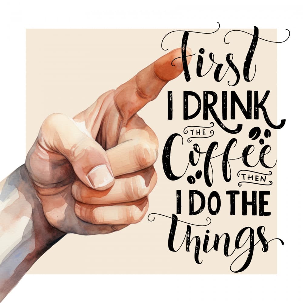 First Coffee Things by Marja van den Hurk — canvas wall art