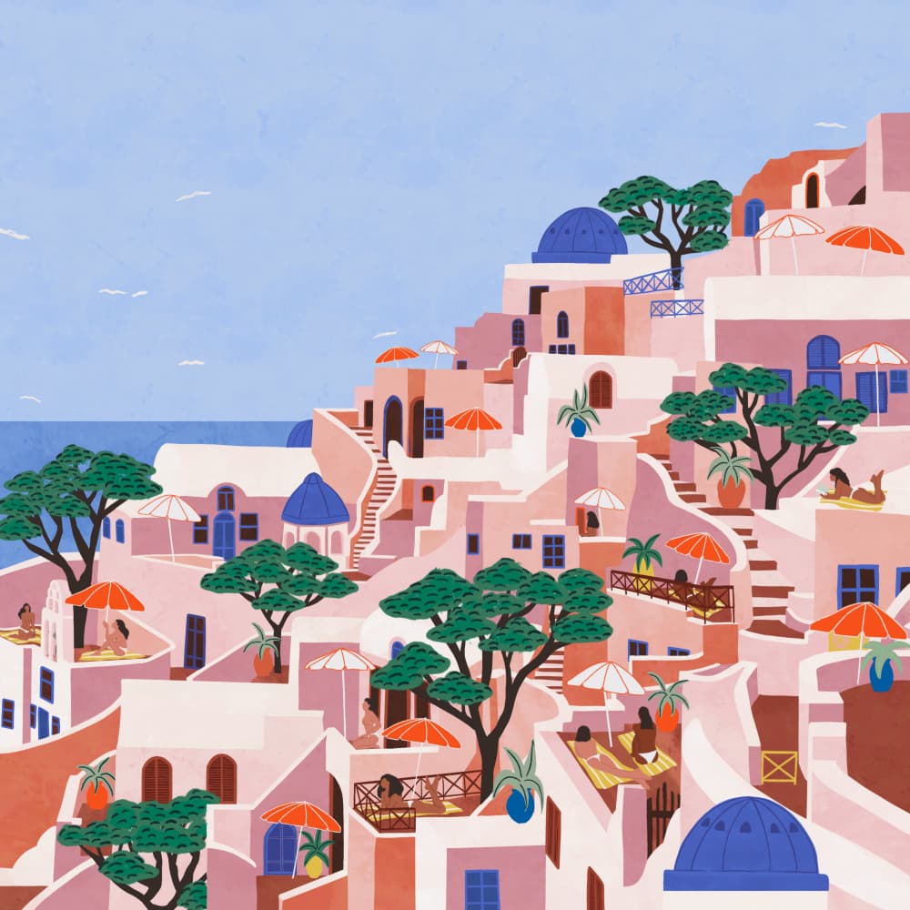 Santorini Summer Dream by Ceyda Alasar — canvas wall art