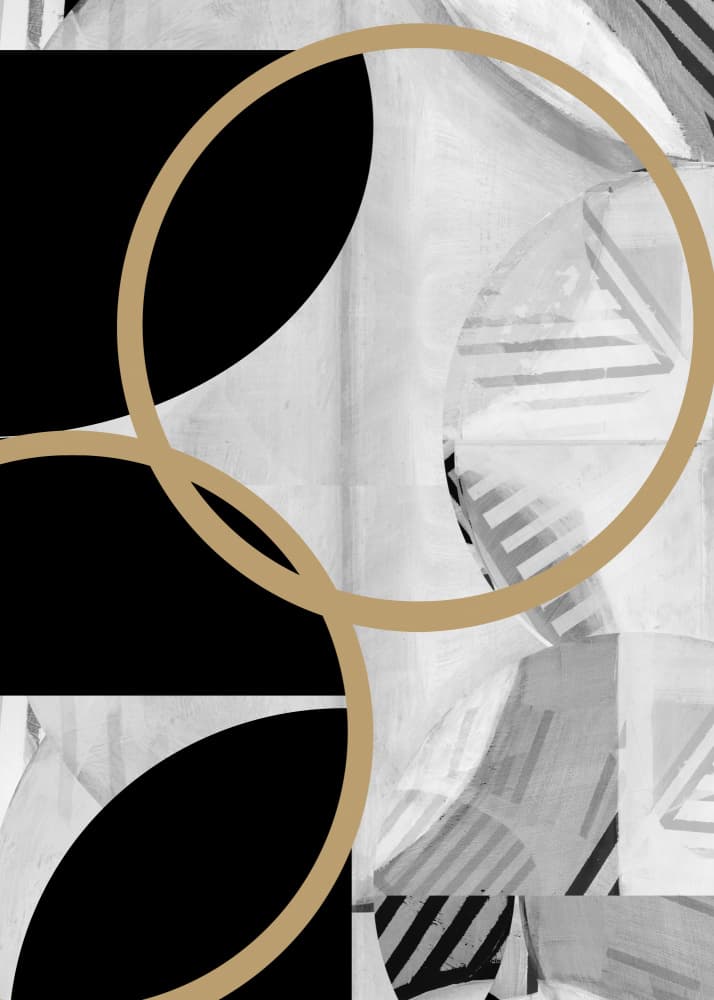 Golden Circles Abstract by cartissi — canvas wall art