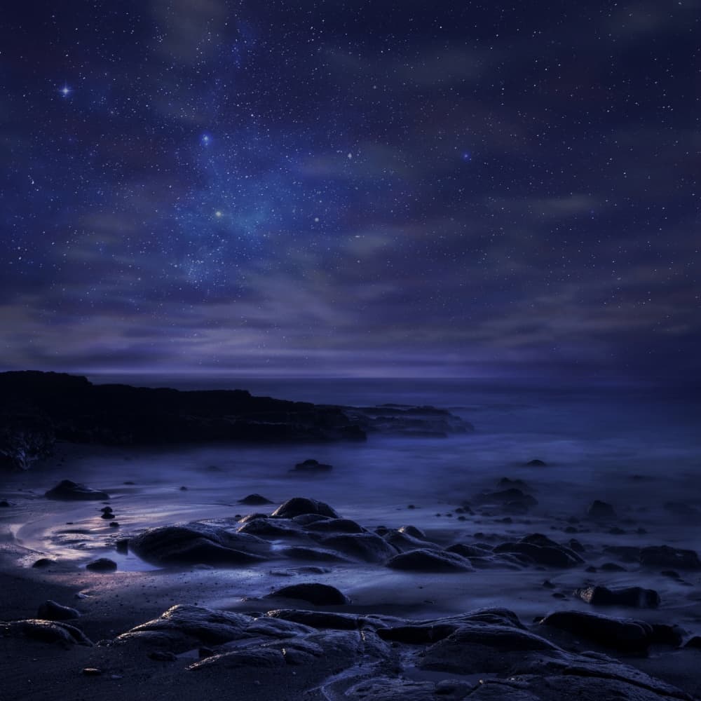 Starry Night Coast by Sebastien DEL GROSSO — canvas wall art