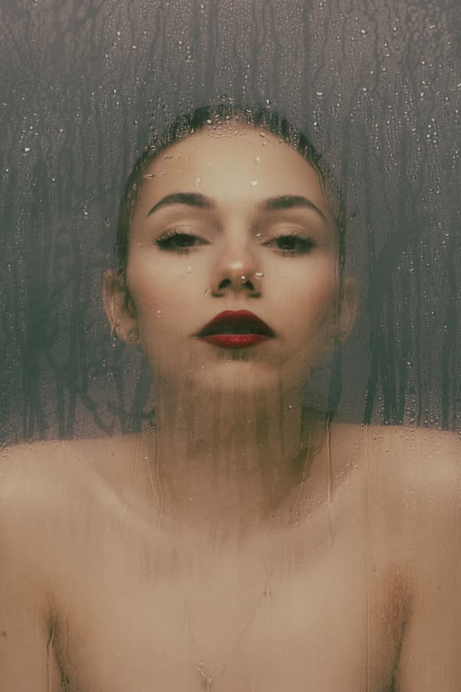Red Lips in Steam by Mihai Teslariu — canvas wall art