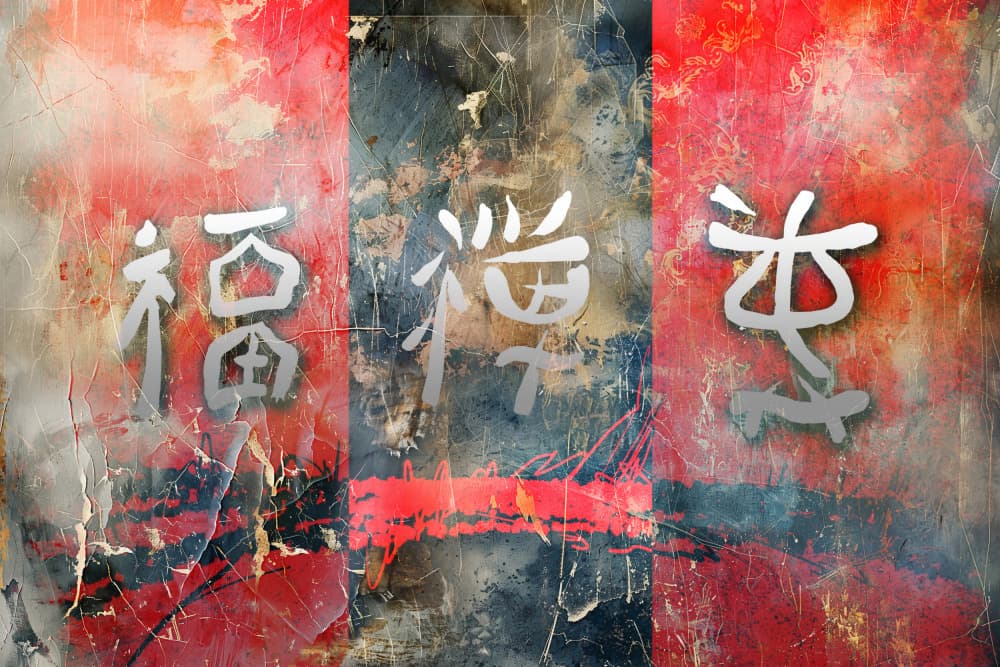 Chinese Fortune Prosperity Longevity by Rafal Kulik — canvas wall art