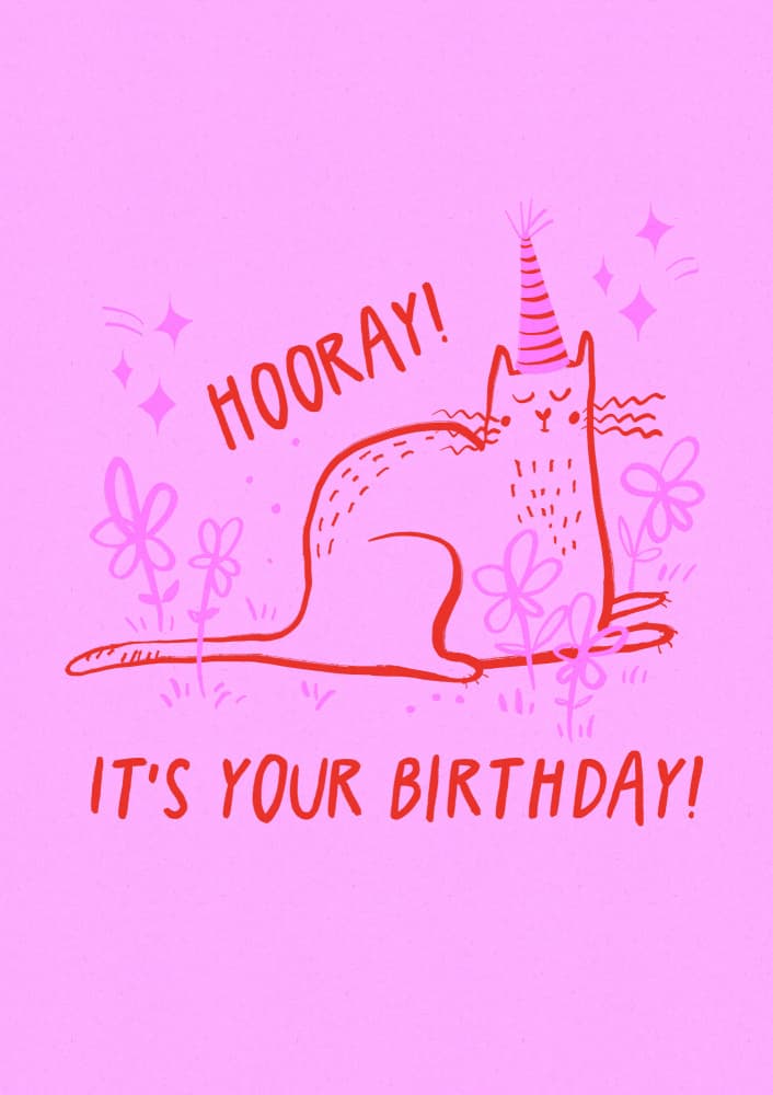 Birthday Party Cat by Dirkie Nell — canvas wall art