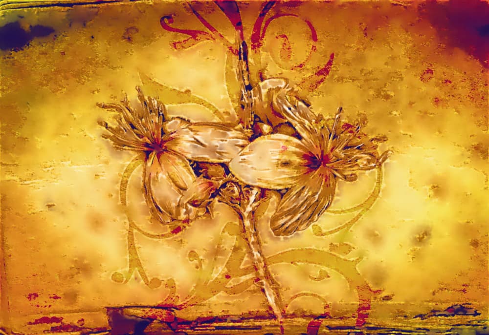 Vintage Golden Flowers by Rafal Kulik — canvas wall art