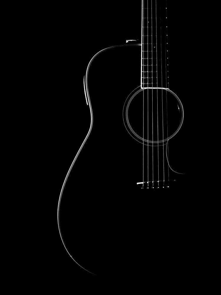Acoustic Guitar Silhouette by Ute Jackisch — canvas wall art