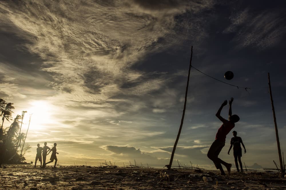 Sunset Beach Volleyball by Dan Mirica — canvas wall art