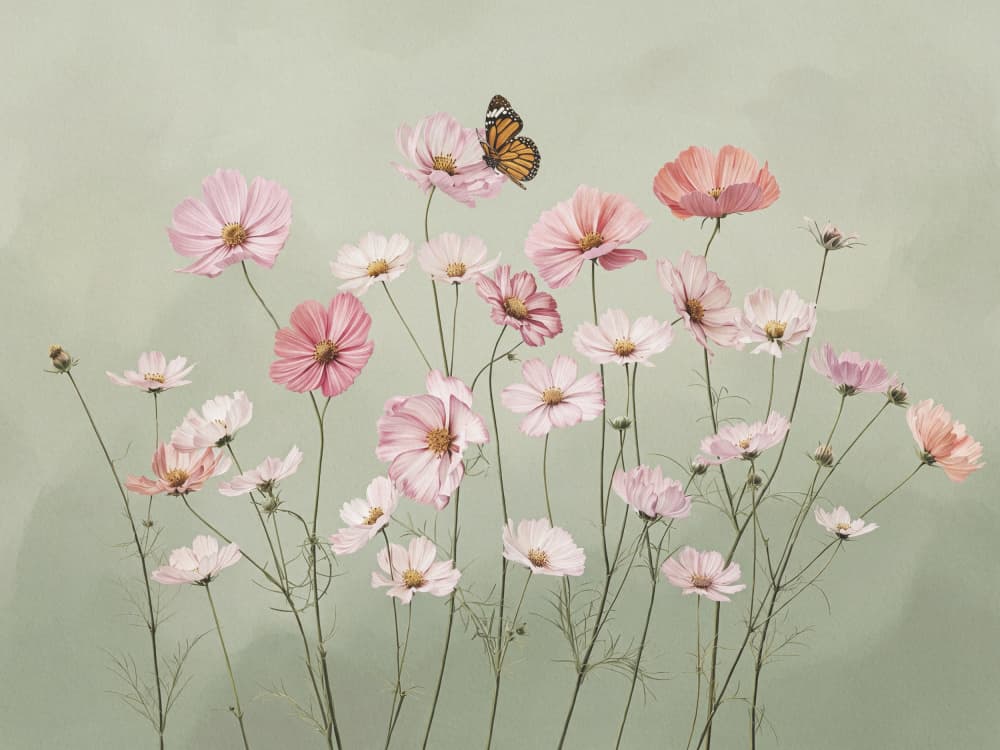 Pink Cosmos Butterfly by Andreas Magnusson — canvas wall art