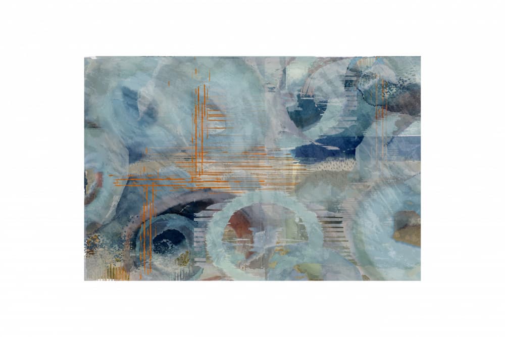 Abstract Blue Circles by cartissi — canvas wall art