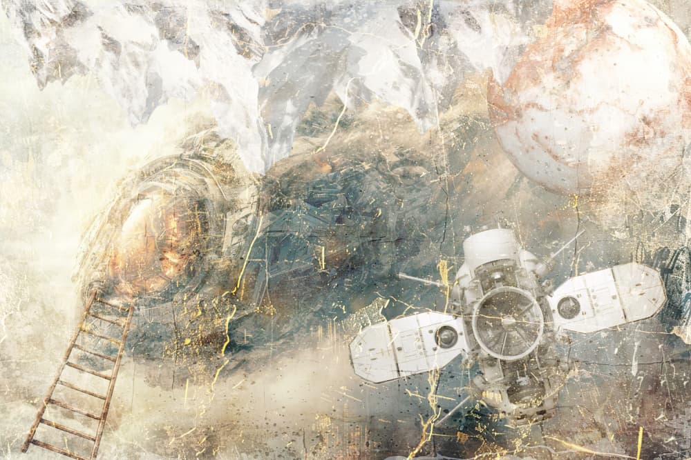 Cosmic Mountain Journey by Rafal Kulik — canvas wall art