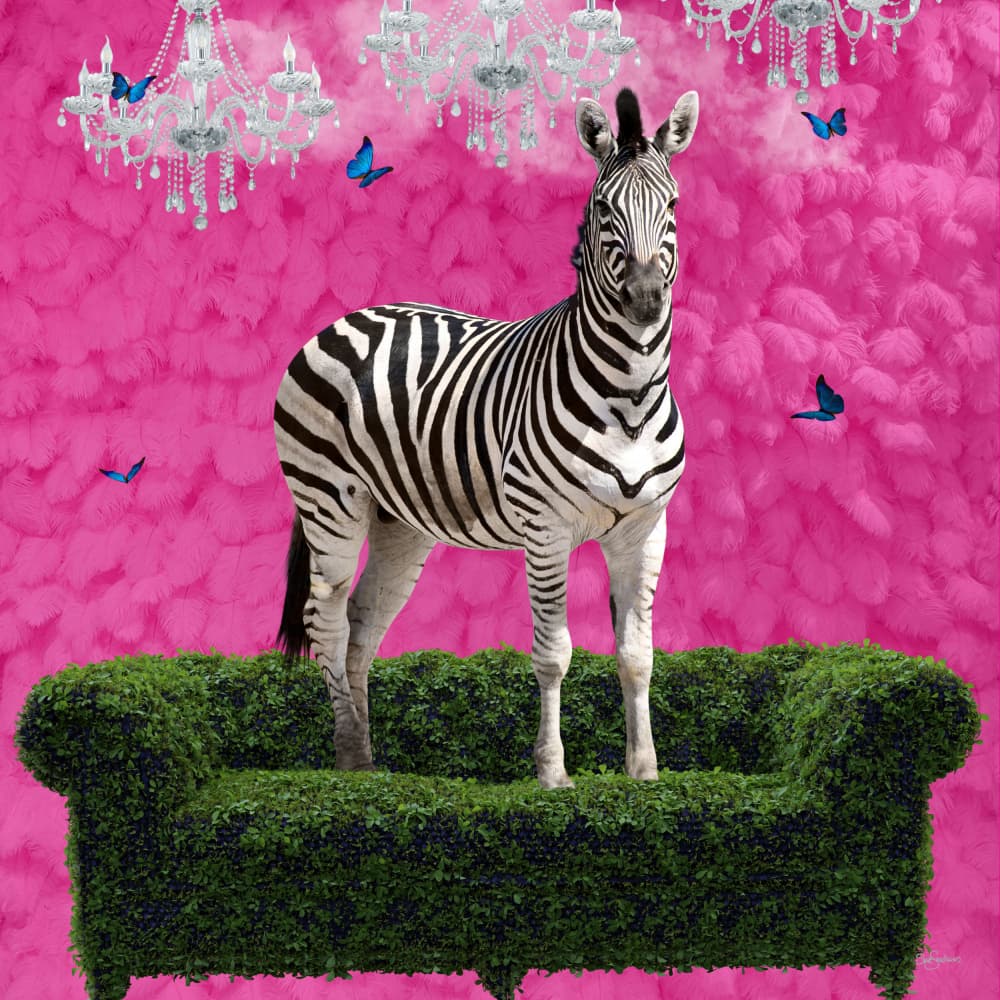 Whimsical Zebra Couch by Sue Skellern — canvas wall art