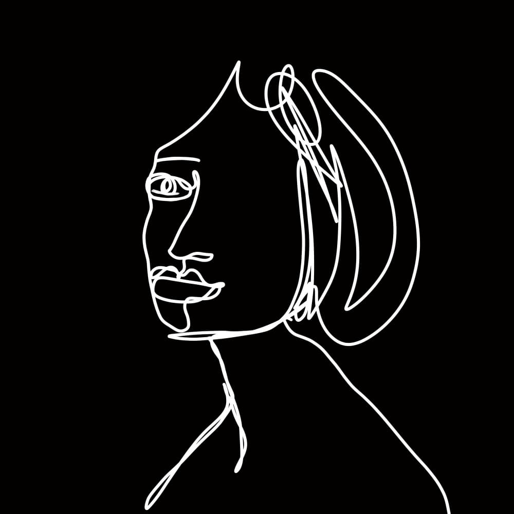 Serene Line Portrait by Sharyn Bursic — canvas wall art