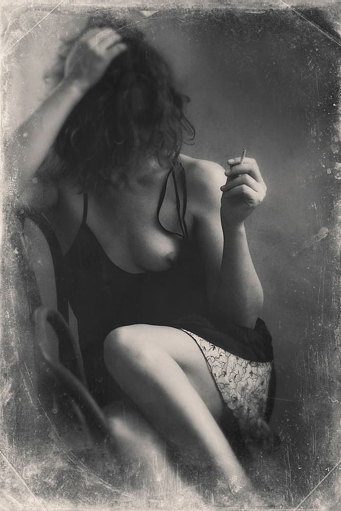 Quiet Contemplation Monochrome by Bogdan Bouşcă — canvas wall art